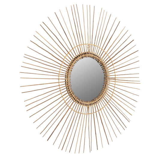 MIRROR ROUND WITH COCONUT STICKS FRAME NATURAL COLOR Φ85cm.HM7733