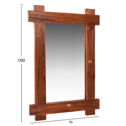 WALL MIRROR HM4303 RECYCLED TEAK IN NATURAL COLOR 70x100Hcm.