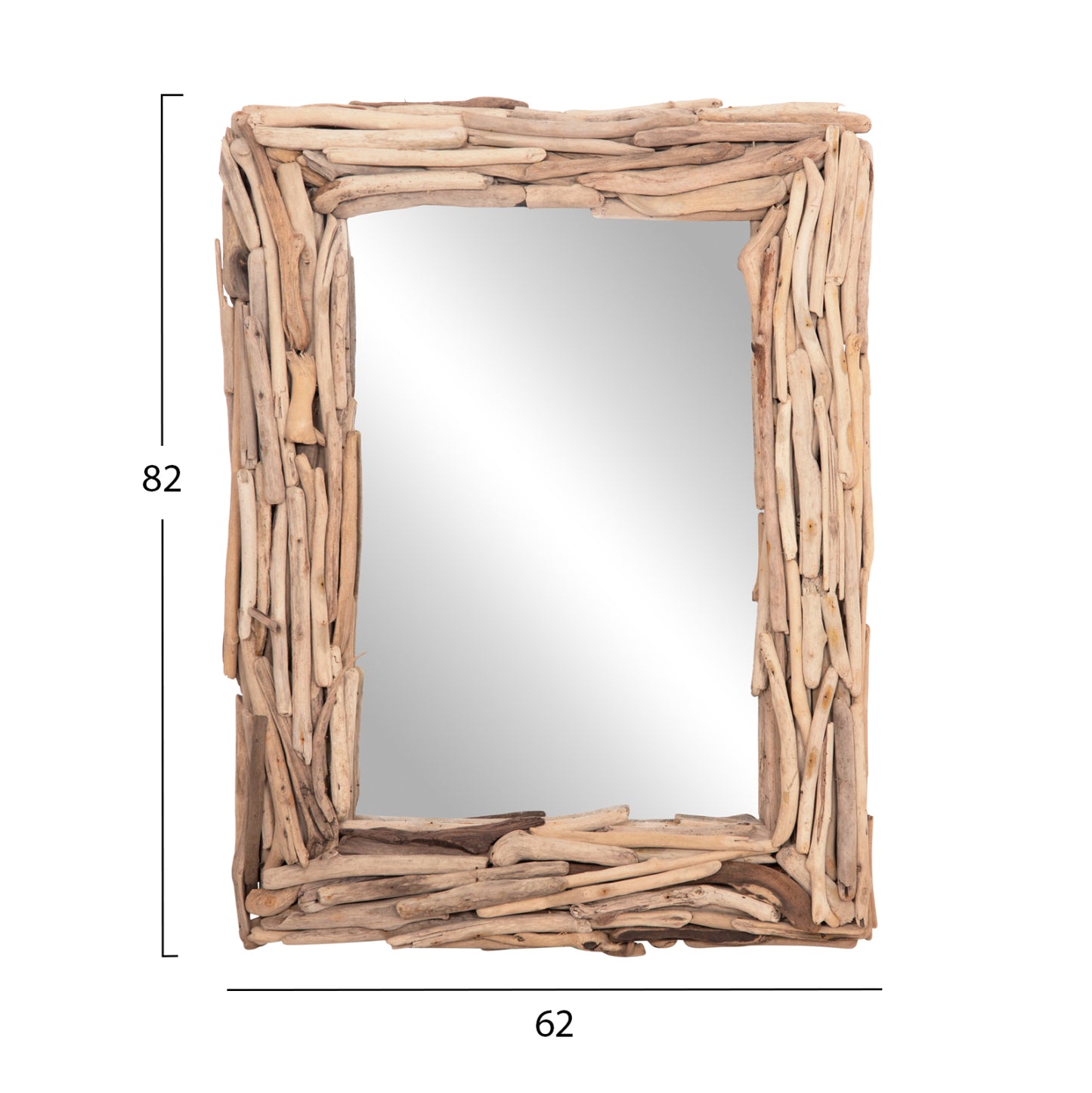WALL MIRROR TWIGS HM4440 DRIFTWOOD IN NATURAL COLOR 62x10x82Hcm.