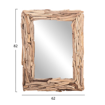 WALL MIRROR TWIGS HM4440 DRIFTWOOD IN NATURAL COLOR 62x10x82Hcm.