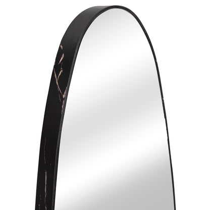 WALL MIRROR CRITHER HM4486.01 MDF FRAME IN BLACK MARBLE COLORING 49x140Hcm.