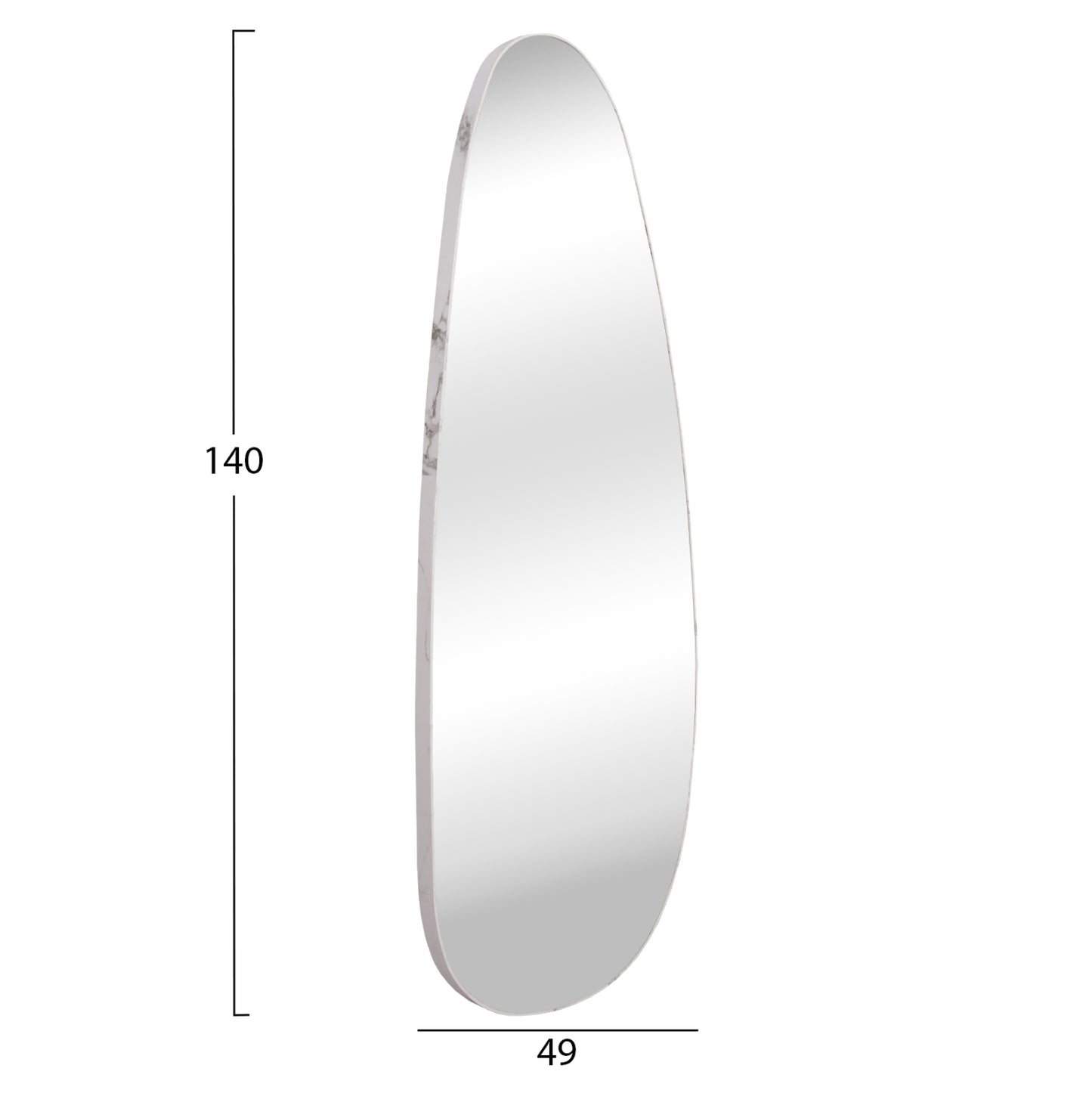 WALL MIRROR CRITHER HM4486.05 MDF FRAME IN WHITE MARBLE COLORING 49x140Hcm.
