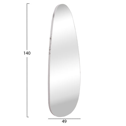 WALL MIRROR CRITHER HM4486.05 MDF FRAME IN WHITE MARBLE COLORING 49x140Hcm.