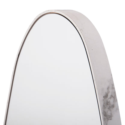 WALL MIRROR CRITHER HM4486.05 MDF FRAME IN WHITE MARBLE COLORING 49x140Hcm.