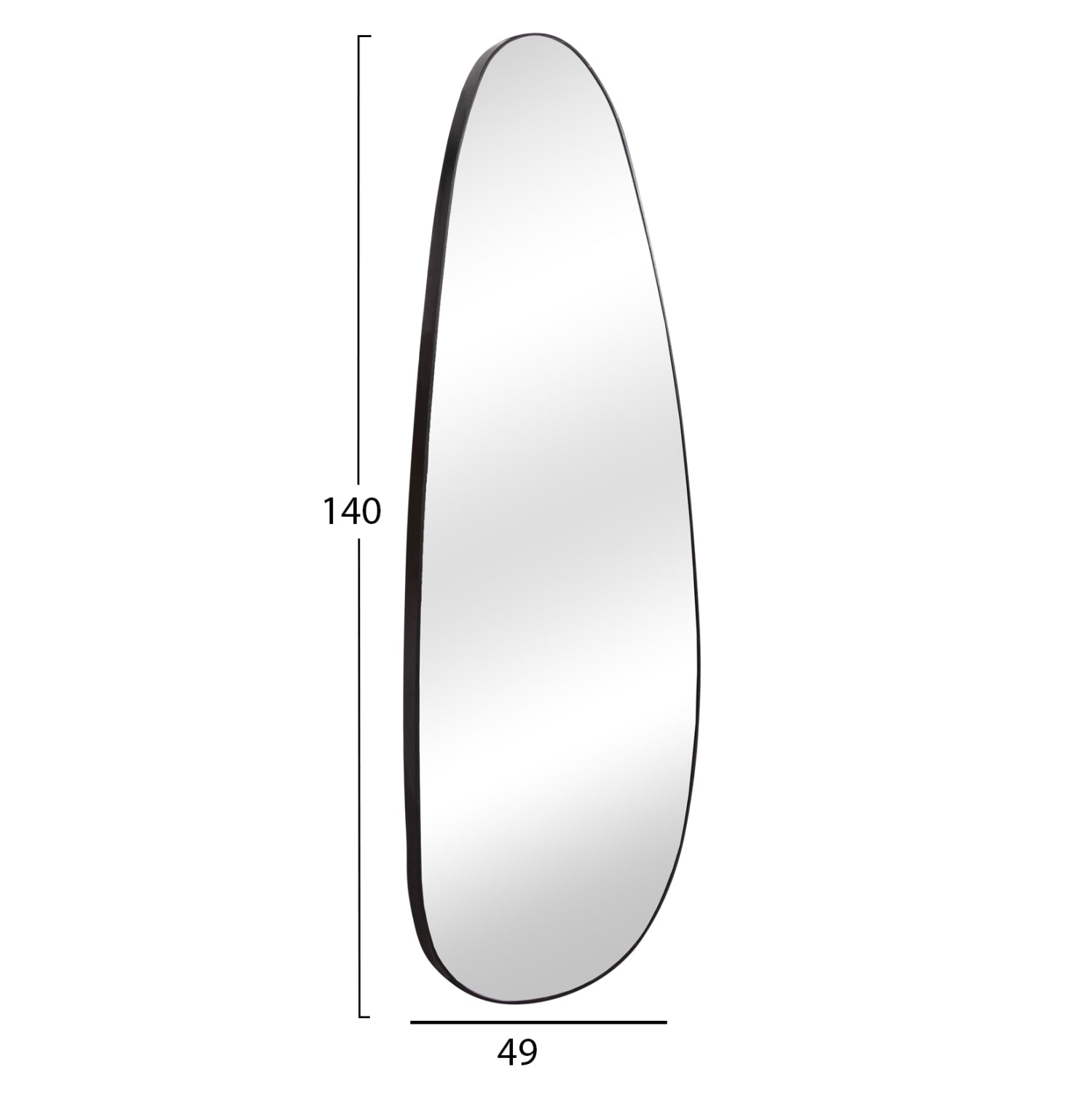 WALL MIRROR CRITHER HM4486.11 MDF FRAME IN BLACK COLORING 49x140Hcm.