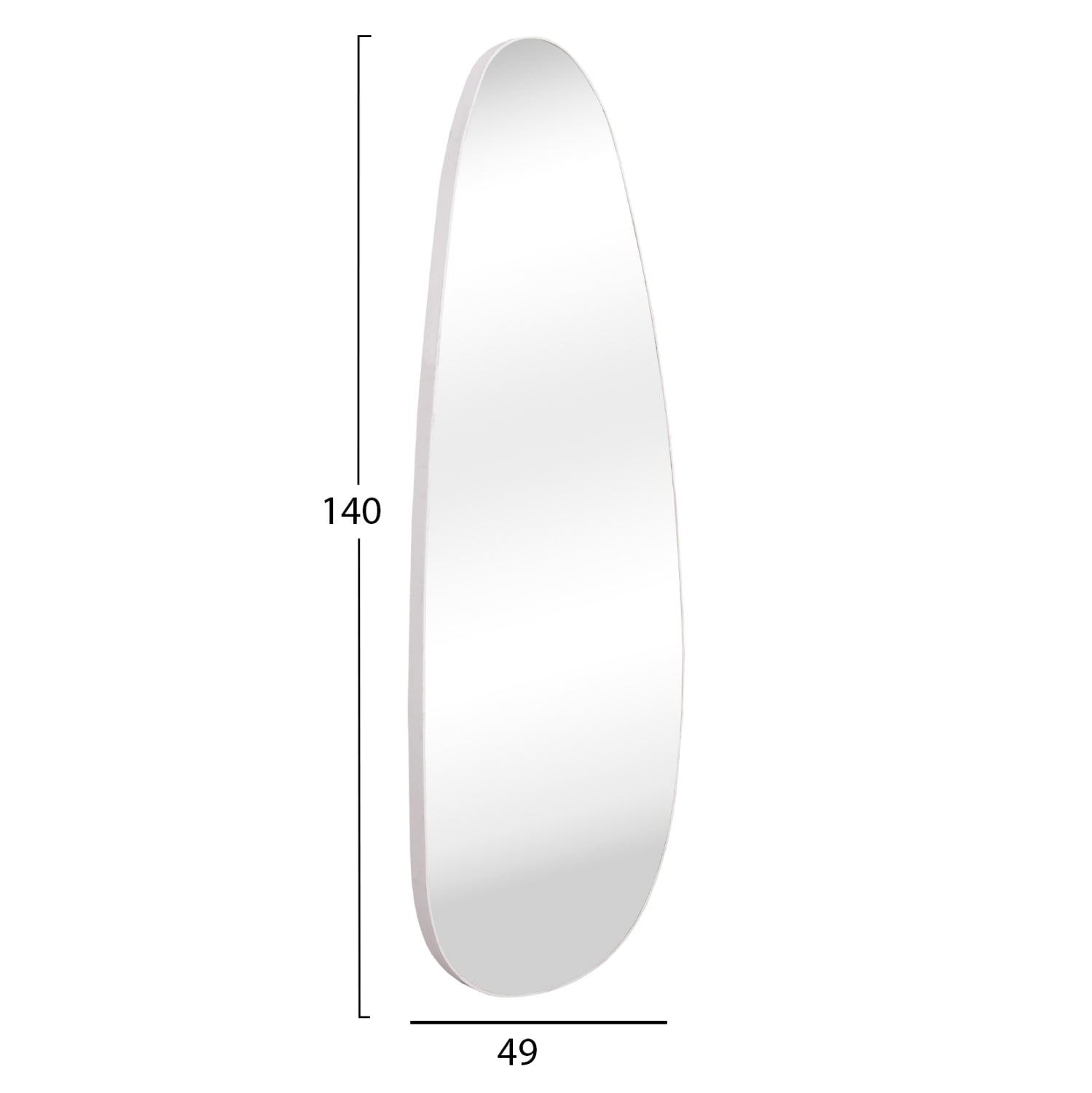 WALL MIRROR CRITHER HM4486.12 MDF FRAME IN WHITE COLORING 49x140Hcm.