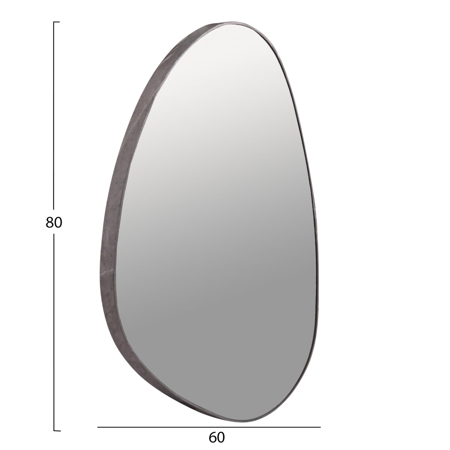 WALL MIRROR IRREGU HM4487.02 MDF FRAME IN GREY MARBLE COLORING 60x80Hcm.