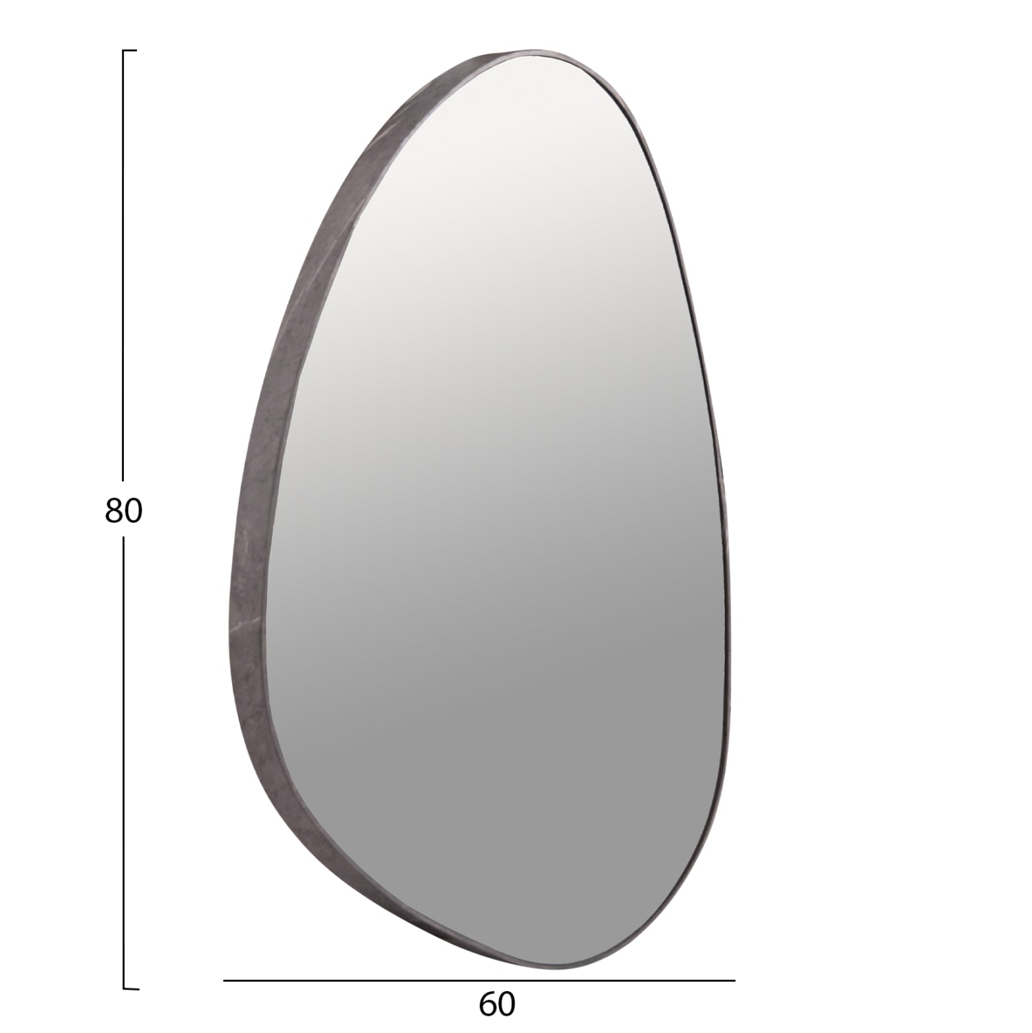 WALL MIRROR IRREGU HM4487.02 MDF FRAME IN GREY MARBLE COLORING 60x80Hcm.