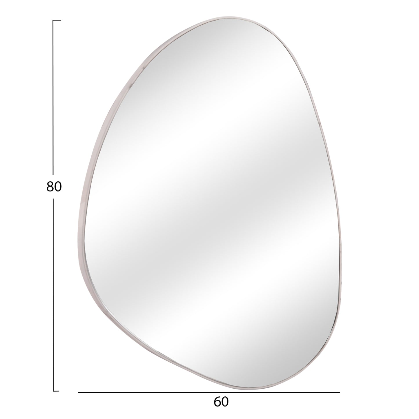 WALL MIRROR IRREGU HM4487.05 MDF FRAME IN WHITE MARBLE COLORING 60x80Hcm.