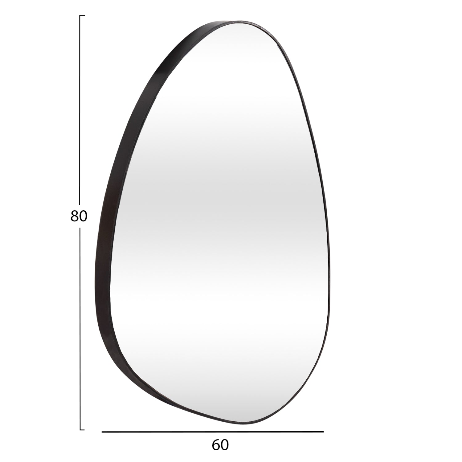 WALL MIRROR IRREGU HM4487.11 MDF FRAME IN BLACK COLORING 60x80Hcm.