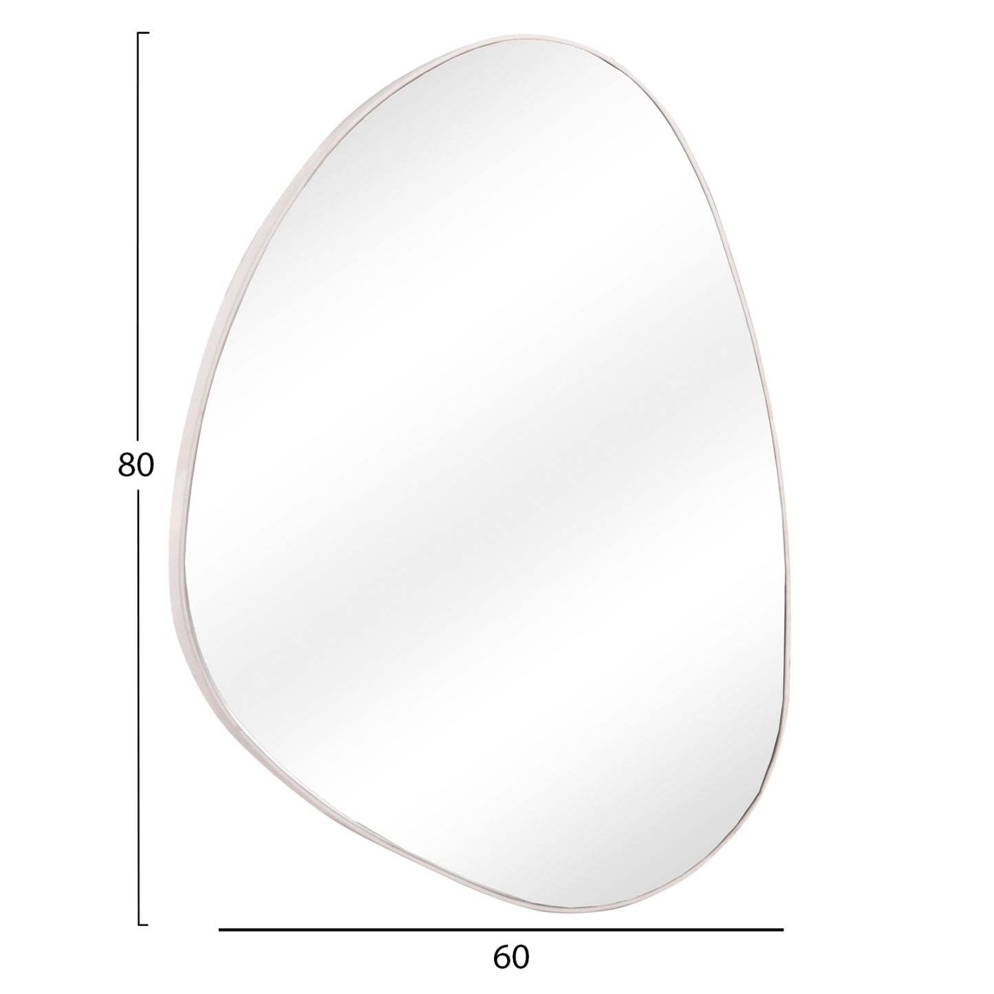 WALL MIRROR IRREGU HM4487.12 MDF FRAME IN WHITE COLORING 60x80Hcm.