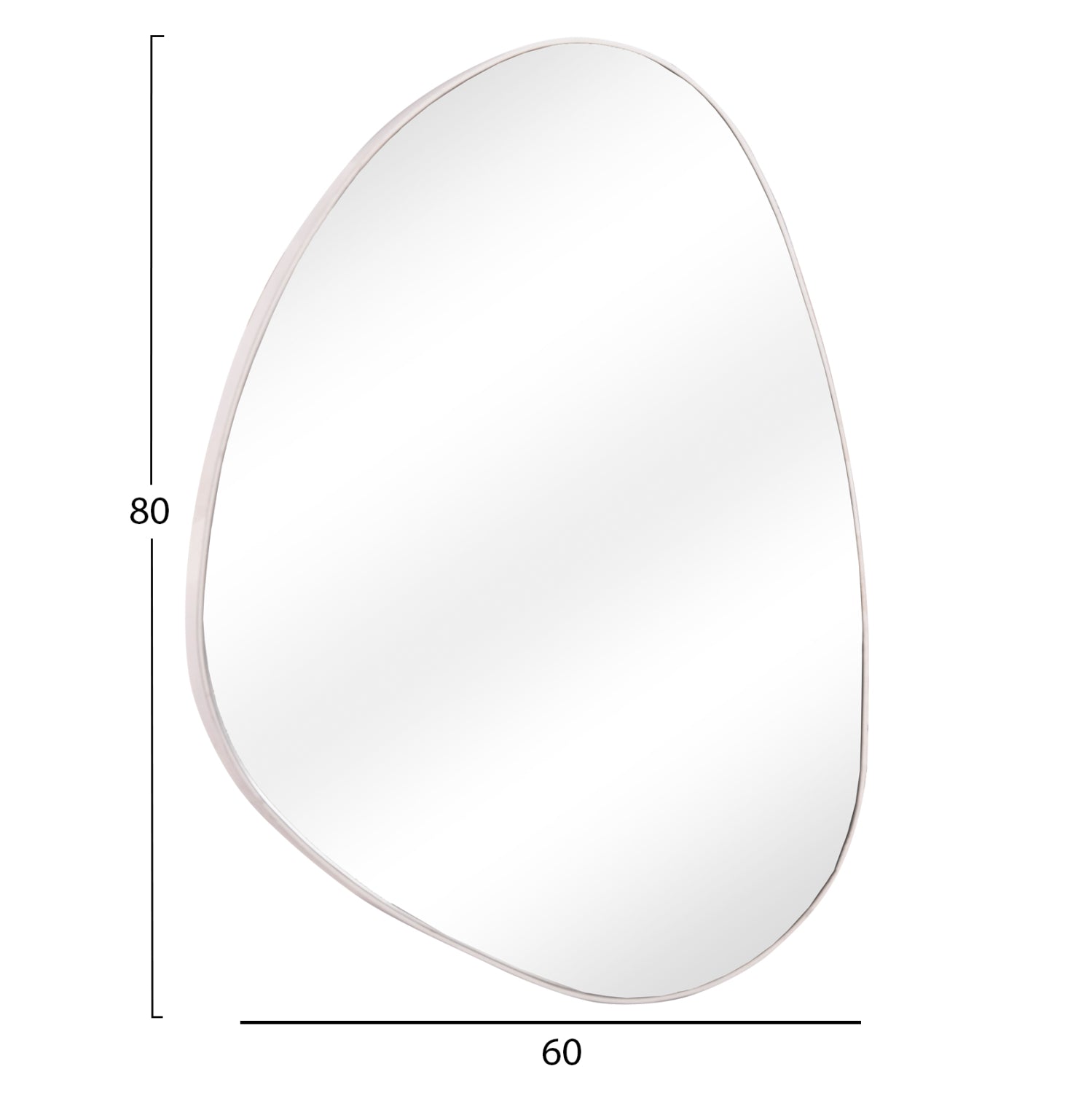 WALL MIRROR IRREGU HM4487.12 MDF FRAME IN WHITE COLORING 60x80Hcm.
