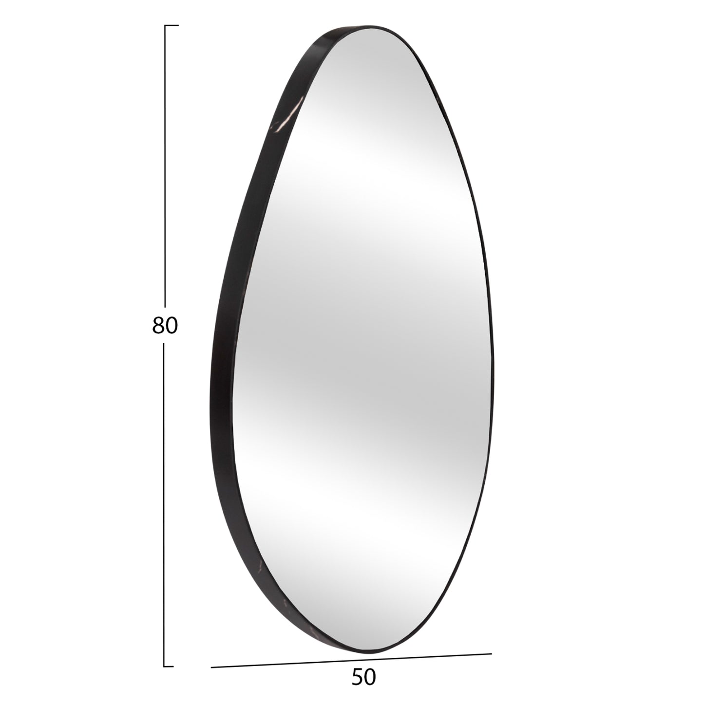WALL MIRROR DROP HM4488.01 MDF FRAME IN BLACK MARBLE COLORING 50x80Hcm.