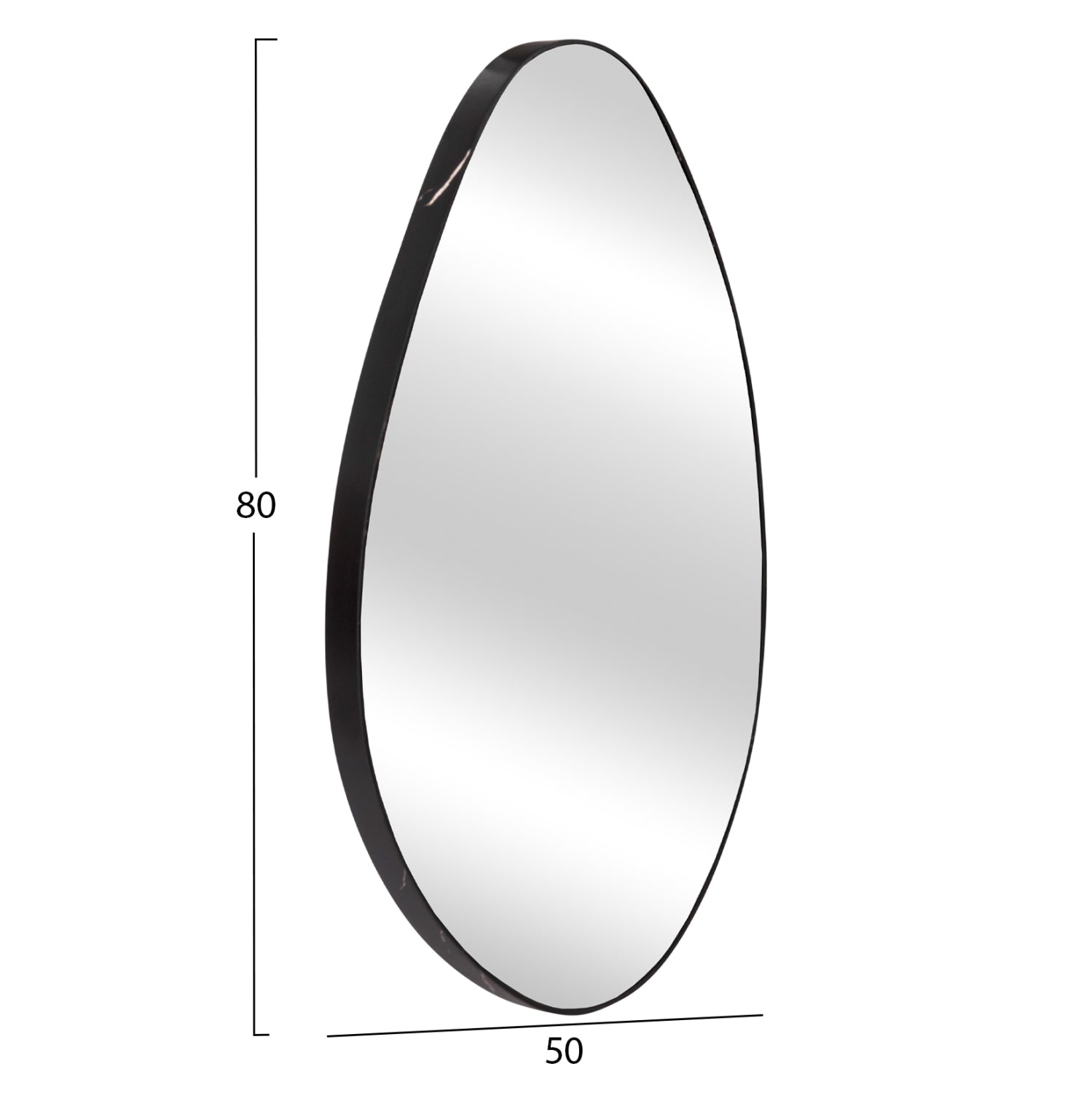 WALL MIRROR DROP HM4488.01 MDF FRAME IN BLACK MARBLE COLORING 50x80Hcm.