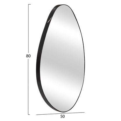 WALL MIRROR DROP HM4488.01 MDF FRAME IN BLACK MARBLE COLORING 50x80Hcm.