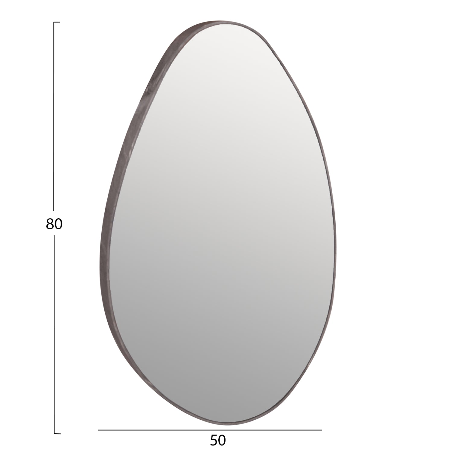 WALL MIRROR DROP HM4488.02 MDF FRAME IN GREY MARBLE COLORING 50x80Hcm.