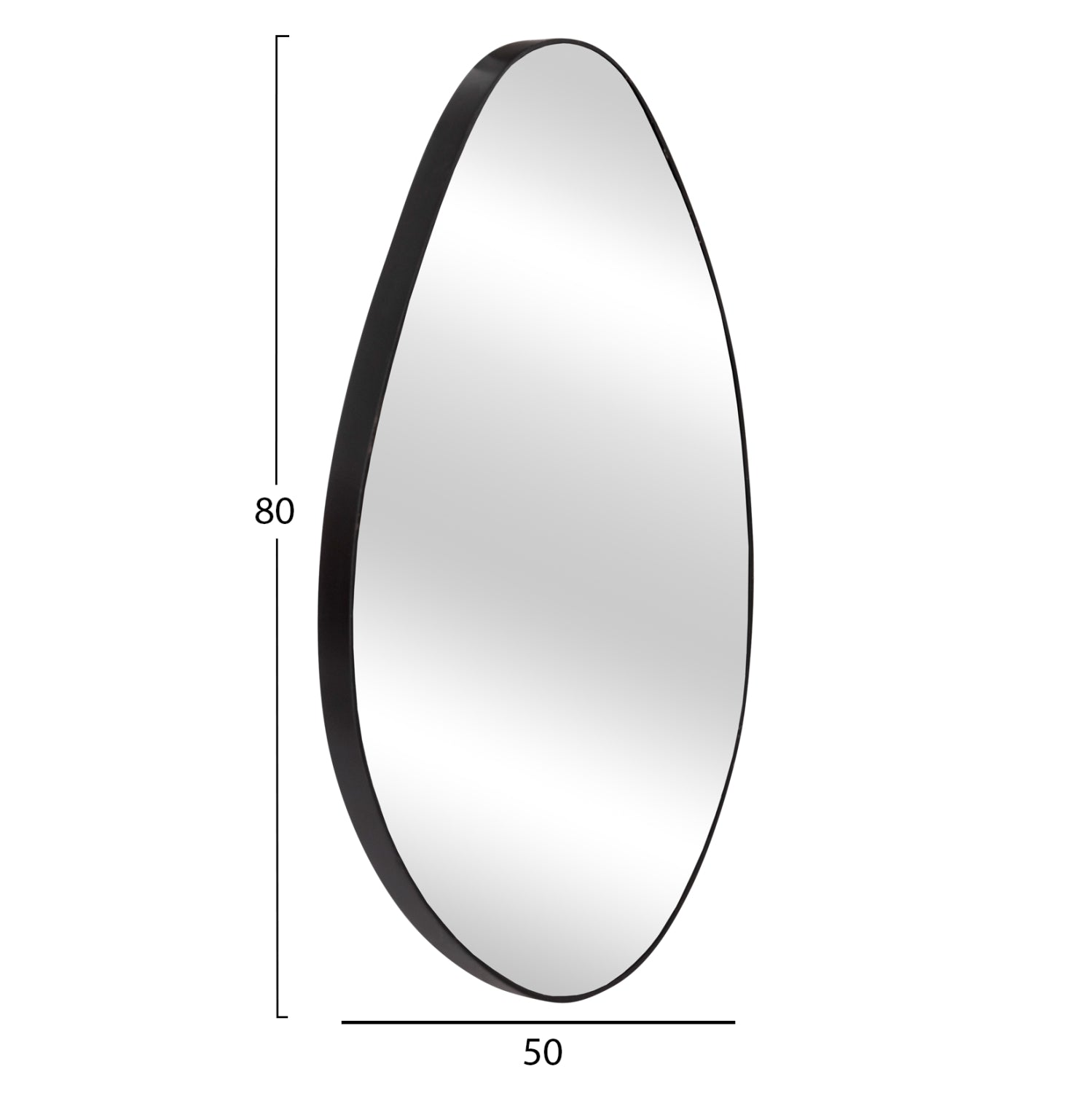 WALL MIRROR DROP HM4488.11 MDF FRAME IN BLACK 50x80Hcm.