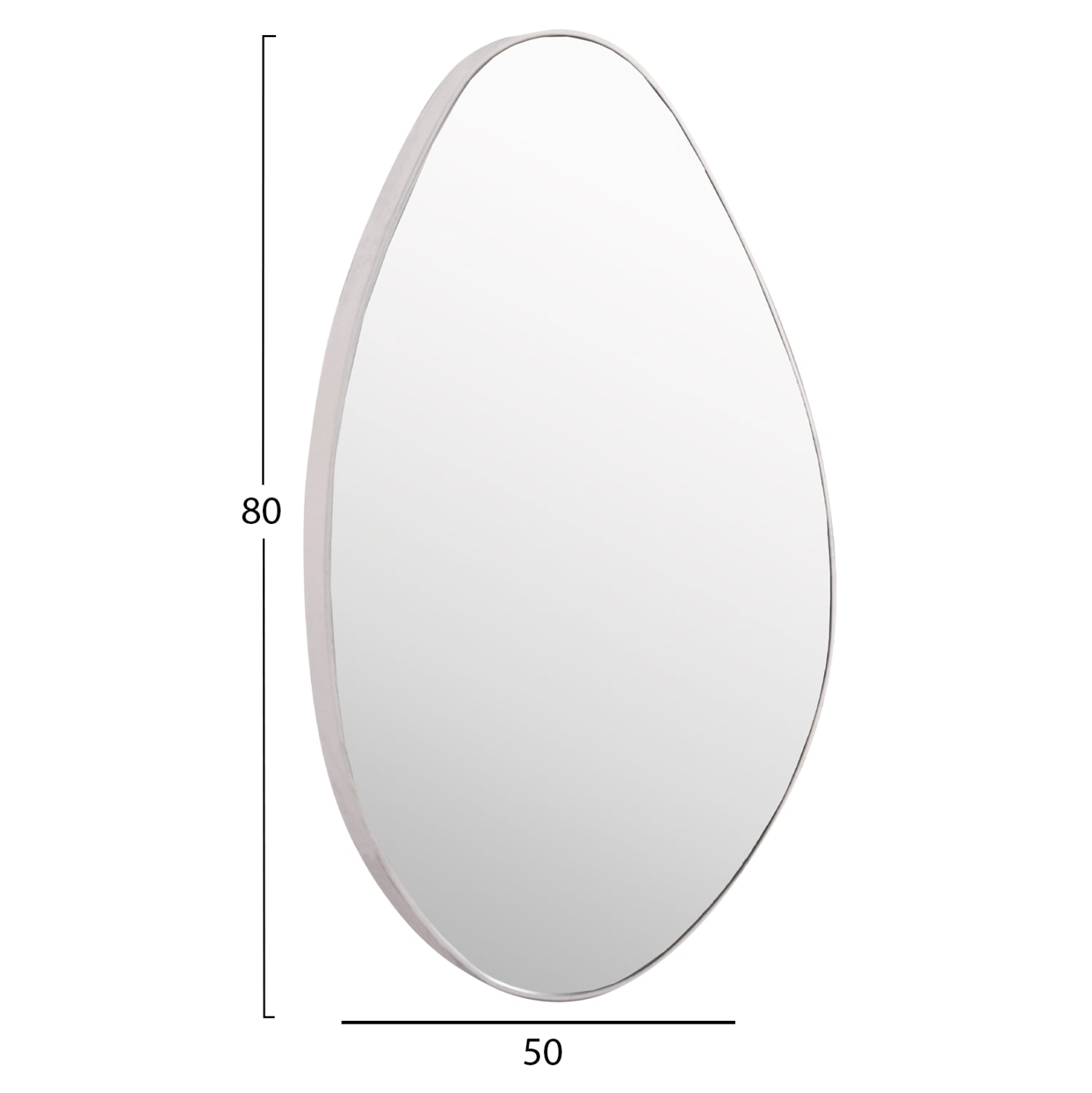 WALL MIRROR DROP HM4488.12 MDF FRAME IN WHITE 50x80Hcm.