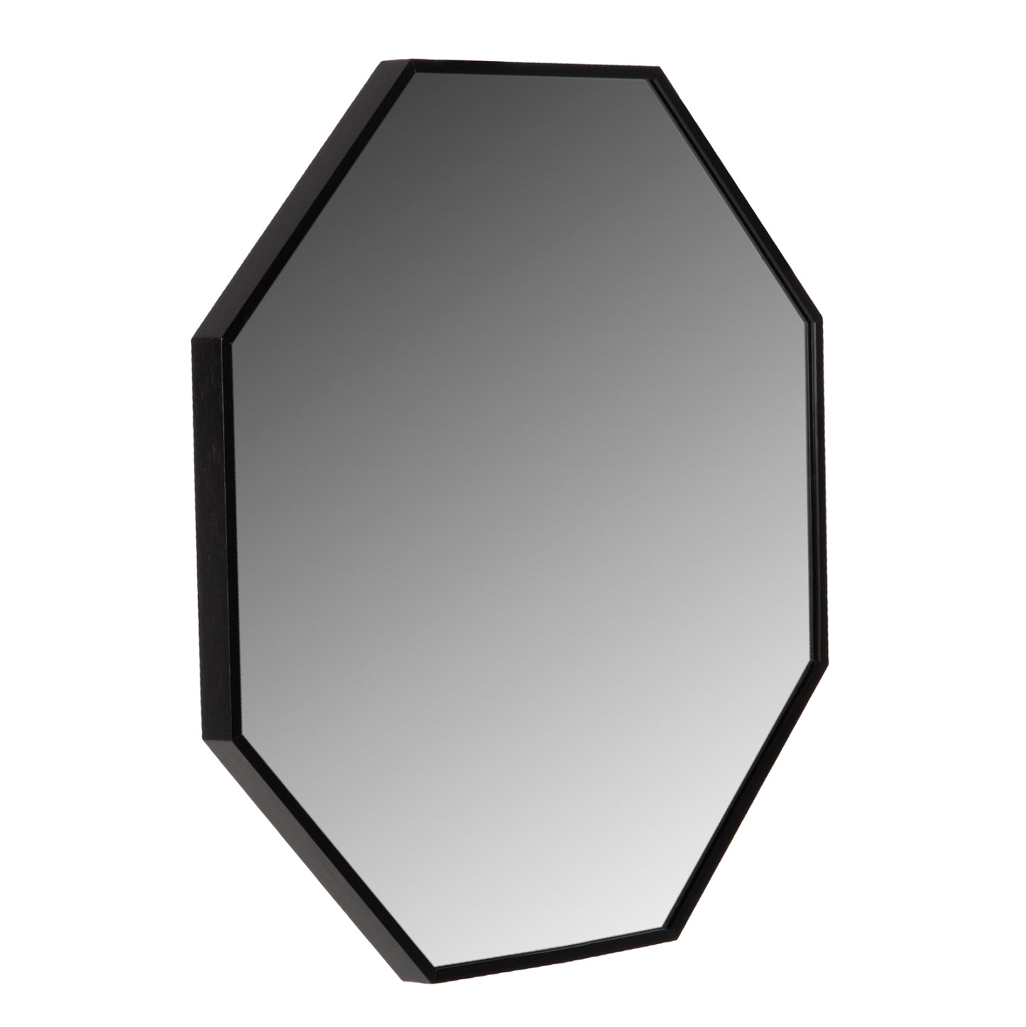 WALL MIRROR SERIES ARCHER HM4499.01 OCTAGON ALUMINUM FRAME IN BLACK Φ74cm.