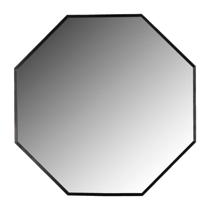 WALL MIRROR SERIES ARCHER HM4499.01 OCTAGON ALUMINUM FRAME IN BLACK Φ74cm.