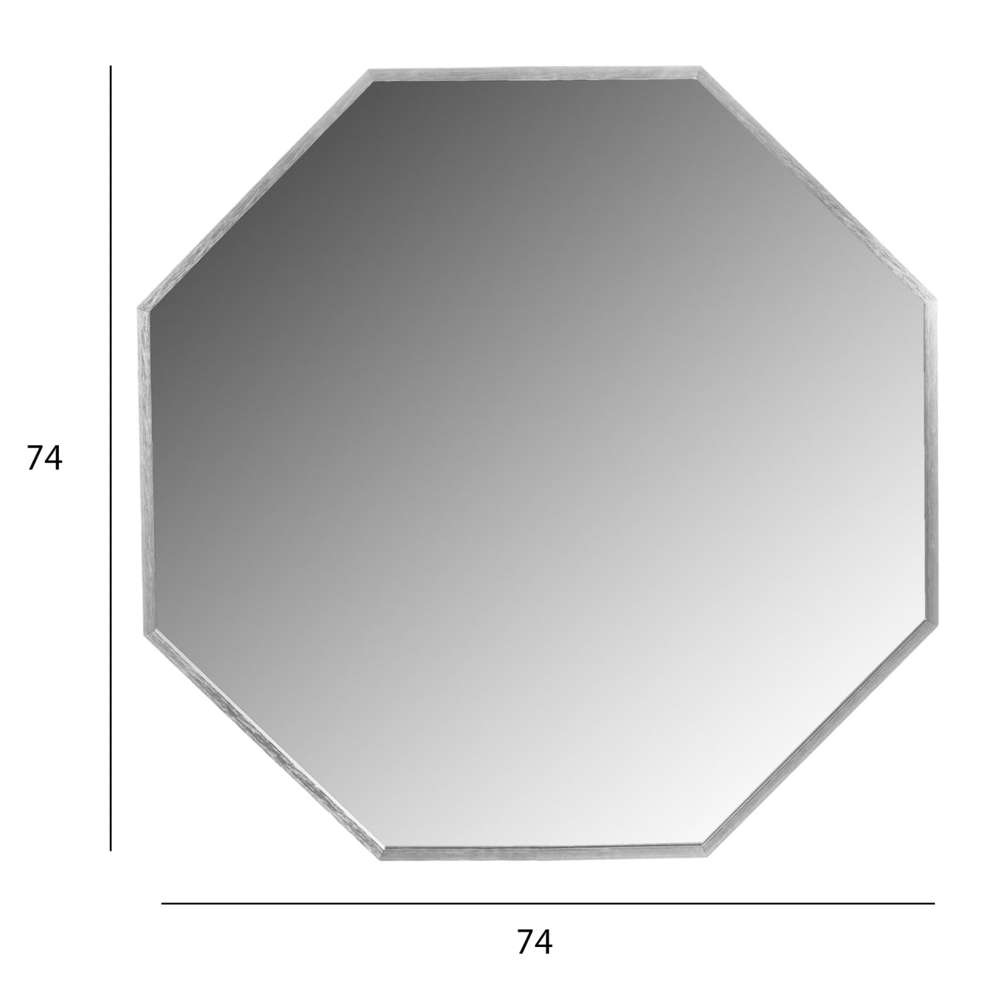 WALL MIRROR SERIES ARCHER HM4499.40 OCTAGON ALUMINUM FRAME IN SILVER Φ74cm.