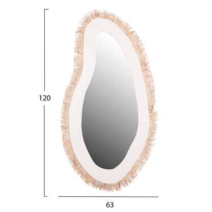WALL MIRROR SERIES SANTORINI HM4525 MDF IN OFF WHITE-DECOR IN BEIGE 62x1,8x120Hcm.