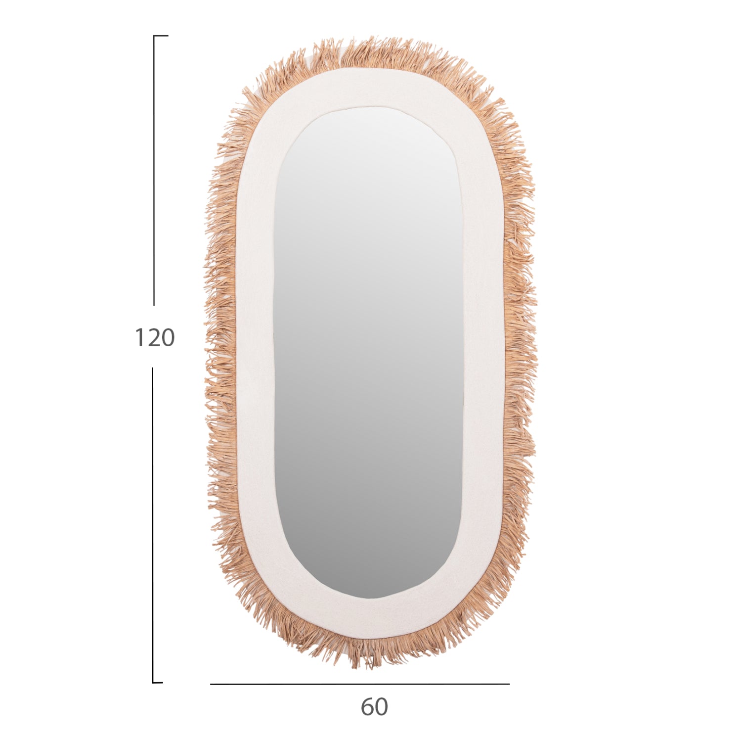 WALL MIRROR SERIES SANTORINI HM4526 MDF IN OFF WHITE-DECOR IN BEIGE 61x1,8x120Hcm.