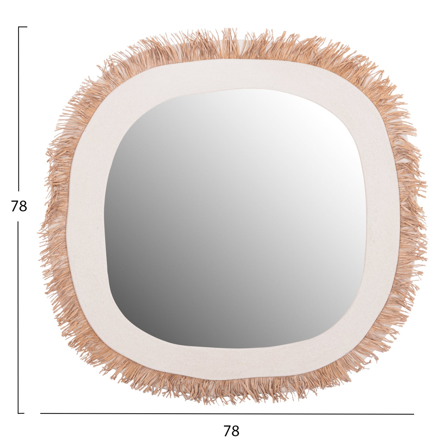 WALL MIRROR SERIES SANTORINI HM4527 MDF IN OFF WHITE-DECOR IN BEIGE 78x1,8x78Hcm.