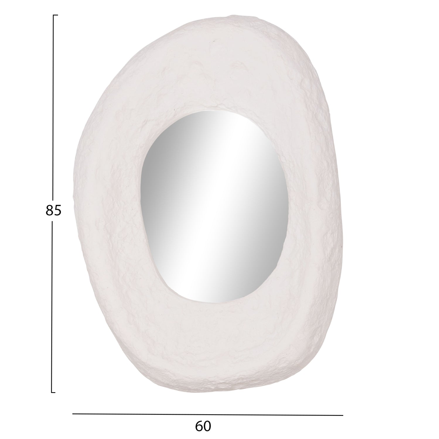 WALL MIRROR RIFFE HM4695.02 FIBER CEMENT IN WHITE 60x13x85Hcm