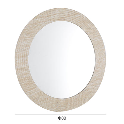 WALL ROUND MIRROR FONTE HM4880 MDF WITH PVC FRAME IN TRAVERTINE COLOR SCHEME Φ80cm