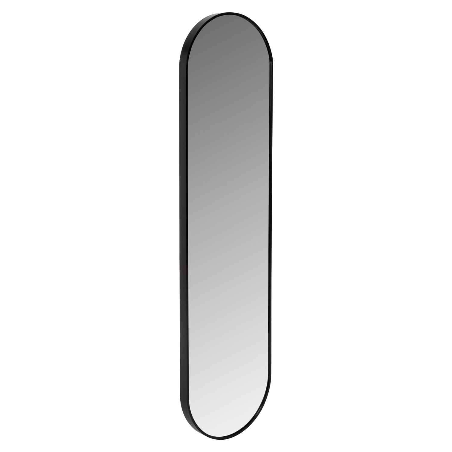 WALL MIRROR HM9581.01 TALL OVAL BLACK ALUMINUM FRAME 38,5x4x149Hcm.