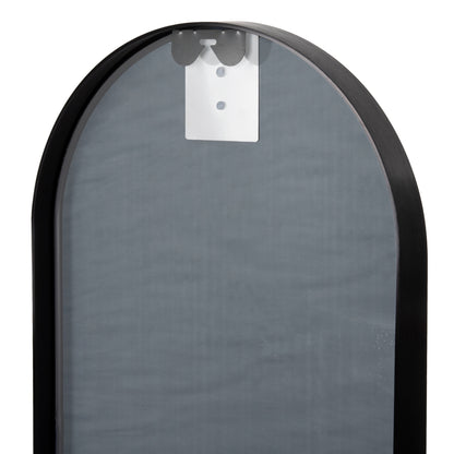 WALL MIRROR HM9581.01 TALL OVAL BLACK ALUMINUM FRAME 38,5x4x149Hcm.
