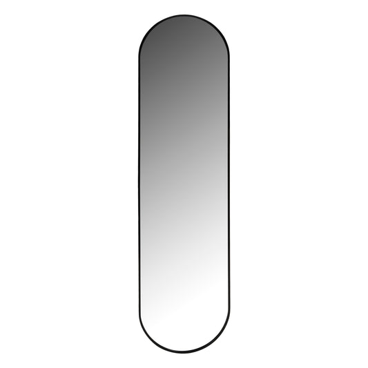 WALL MIRROR HM9581.01 TALL OVAL BLACK ALUMINUM FRAME 38,5x4x149Hcm.