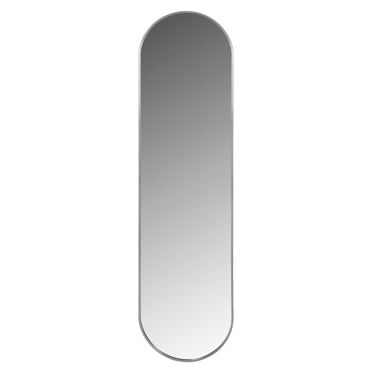 WALL MIRROR HM9581.40 TALL OVAL SILVER ALUMINUM FRAME 38,5x4x149Hcm.