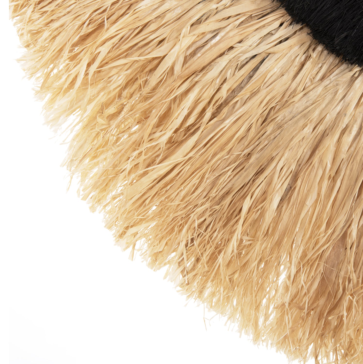 WALL MIRROR SEMI-CIRCLE WITH SISAL & ABACA FIBERS IN NATURAL-BLACK COLOR 85x3x50Hcm.HM7799