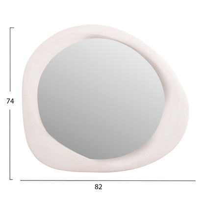 WALL MIRROR OVAL SERIES SANTORINI HM4511 MDF IN OFF-WHITE 82x3,5x74Hcm.