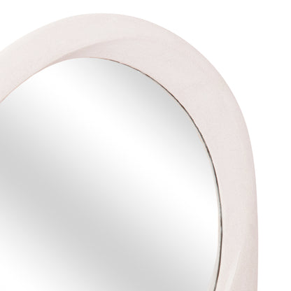 WALL MIRROR OVAL SERIES SANTORINI HM4511 MDF IN OFF-WHITE 82x3,5x74Hcm.