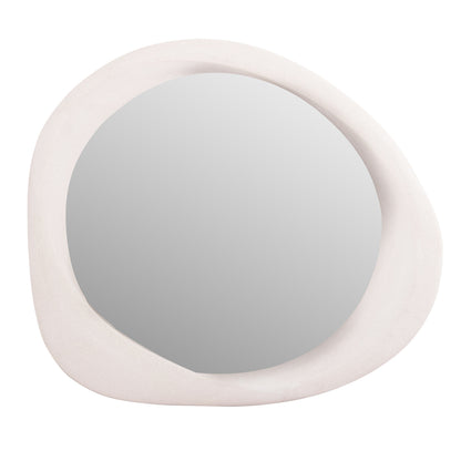 WALL MIRROR OVAL SERIES SANTORINI HM4511 MDF IN OFF-WHITE 82x3,5x74Hcm.