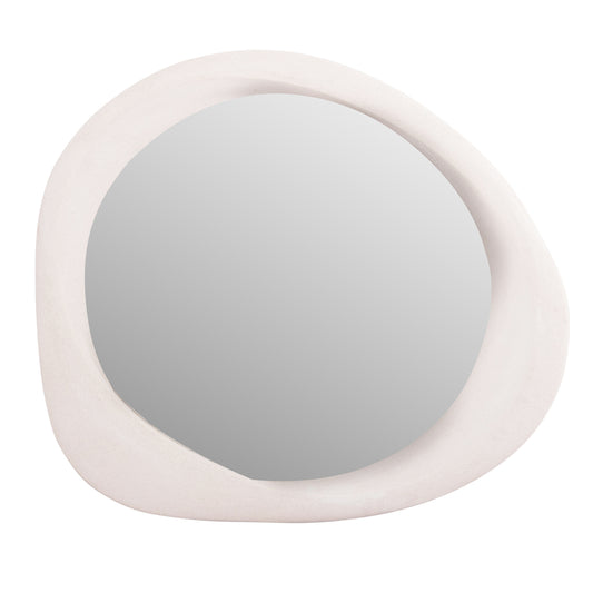 WALL MIRROR OVAL SERIES SANTORINI HM4511 MDF IN OFF-WHITE 82x3,5x74Hcm.