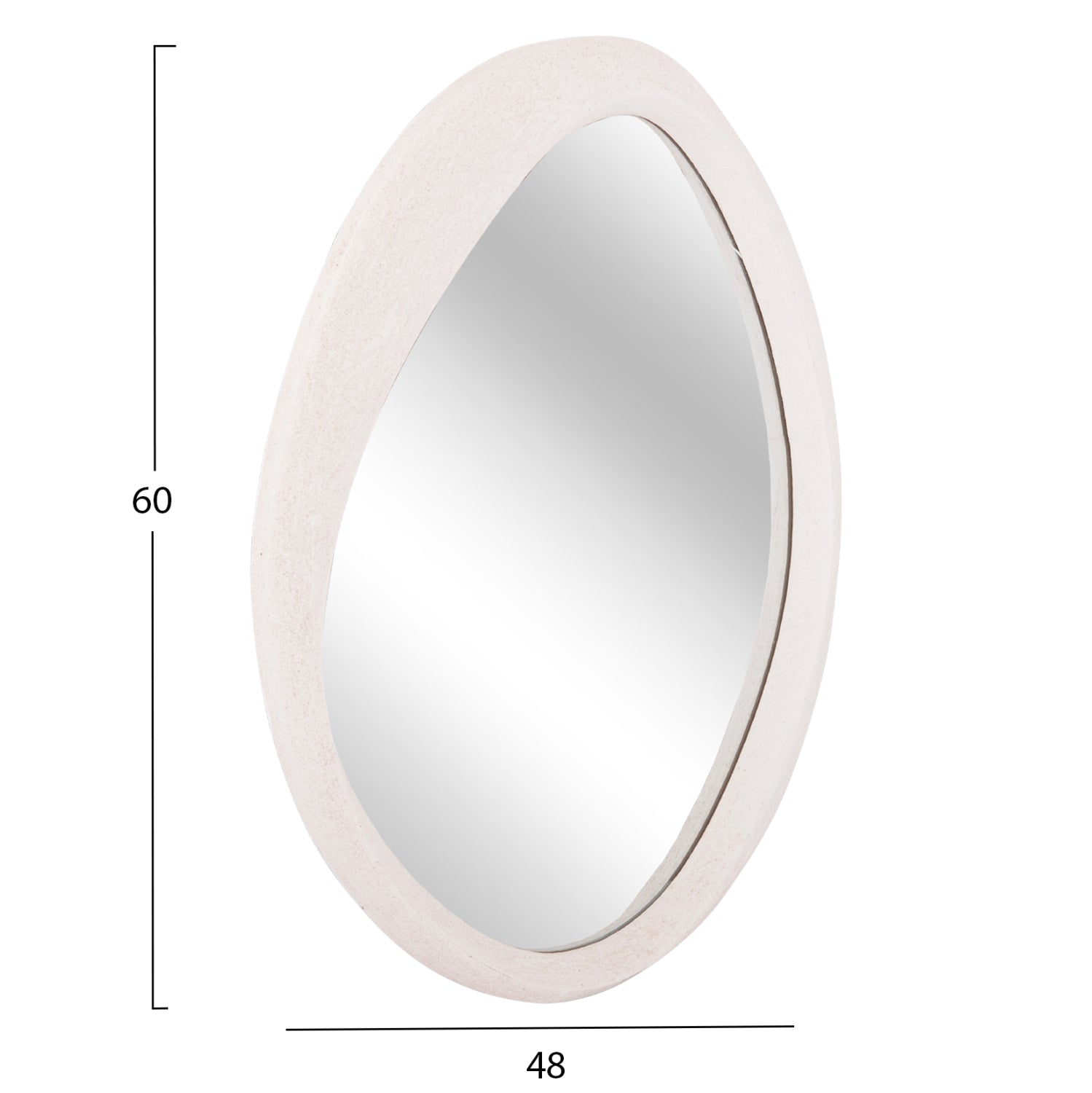 WALL MIRROR OVAL SERIES SANTORINI HM4514 MDF IN OFF-WHITE 48x3,2x60Hcm.