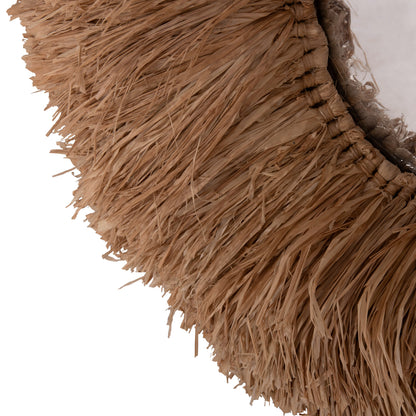 WALL MIRROR IN OVAL SHAPE HM4711 SISAL FIBERS FRAME IN NATURAL COLOR 95x60x15(thickness) cm.