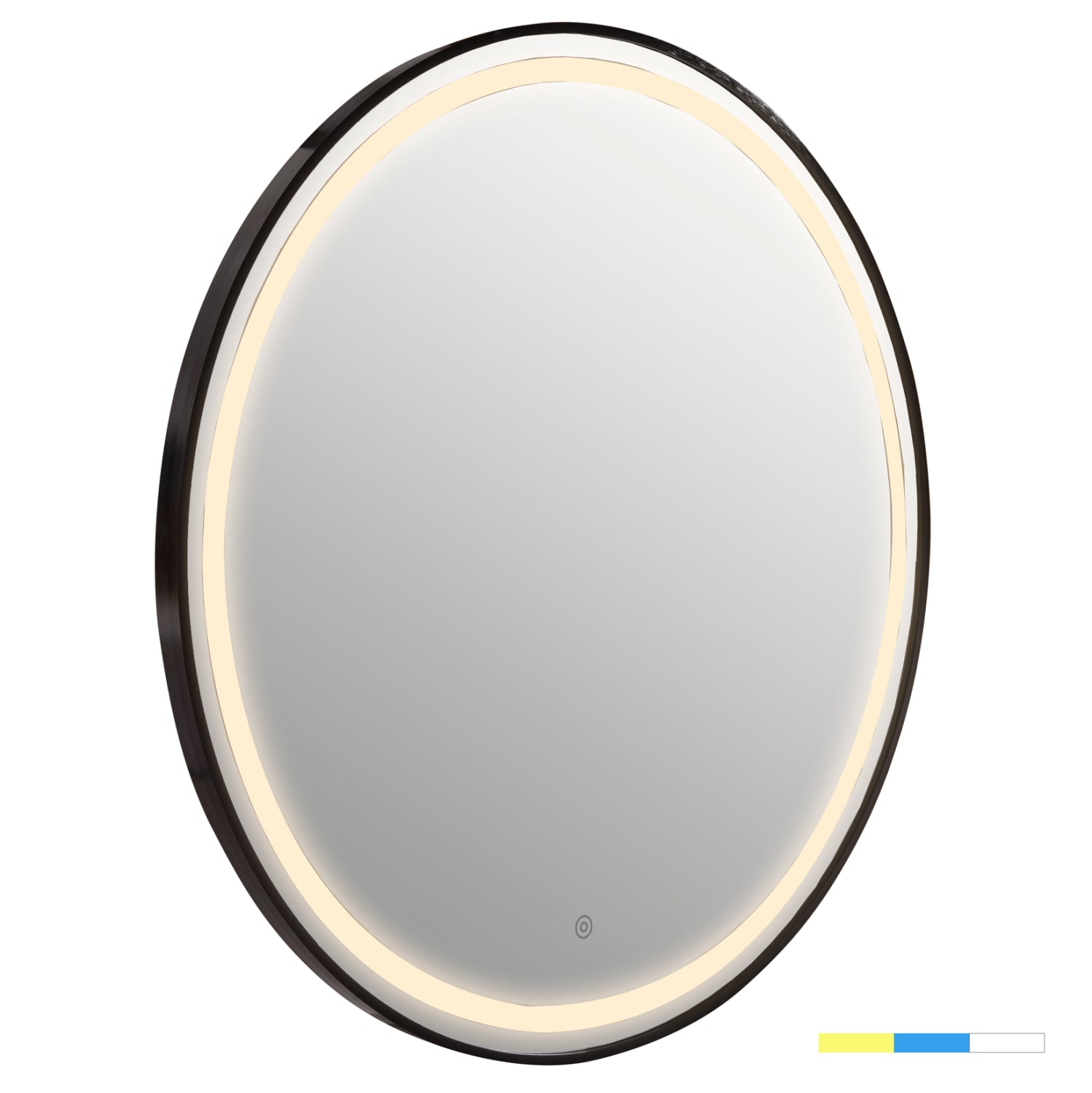 WALL MIRROR ROUNDER FB94503.01 ALUMINUM FRAME IN BLACK-LED LIGHTING Φ80cm.
