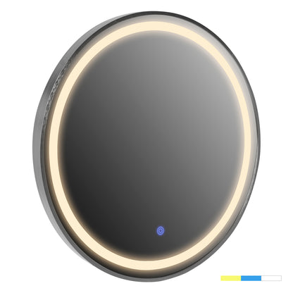 WALL MIRROR ROUNDER HM4503.40 ALUMINUM FRAME IN SILVER-LED LIGHTING Φ80cm.