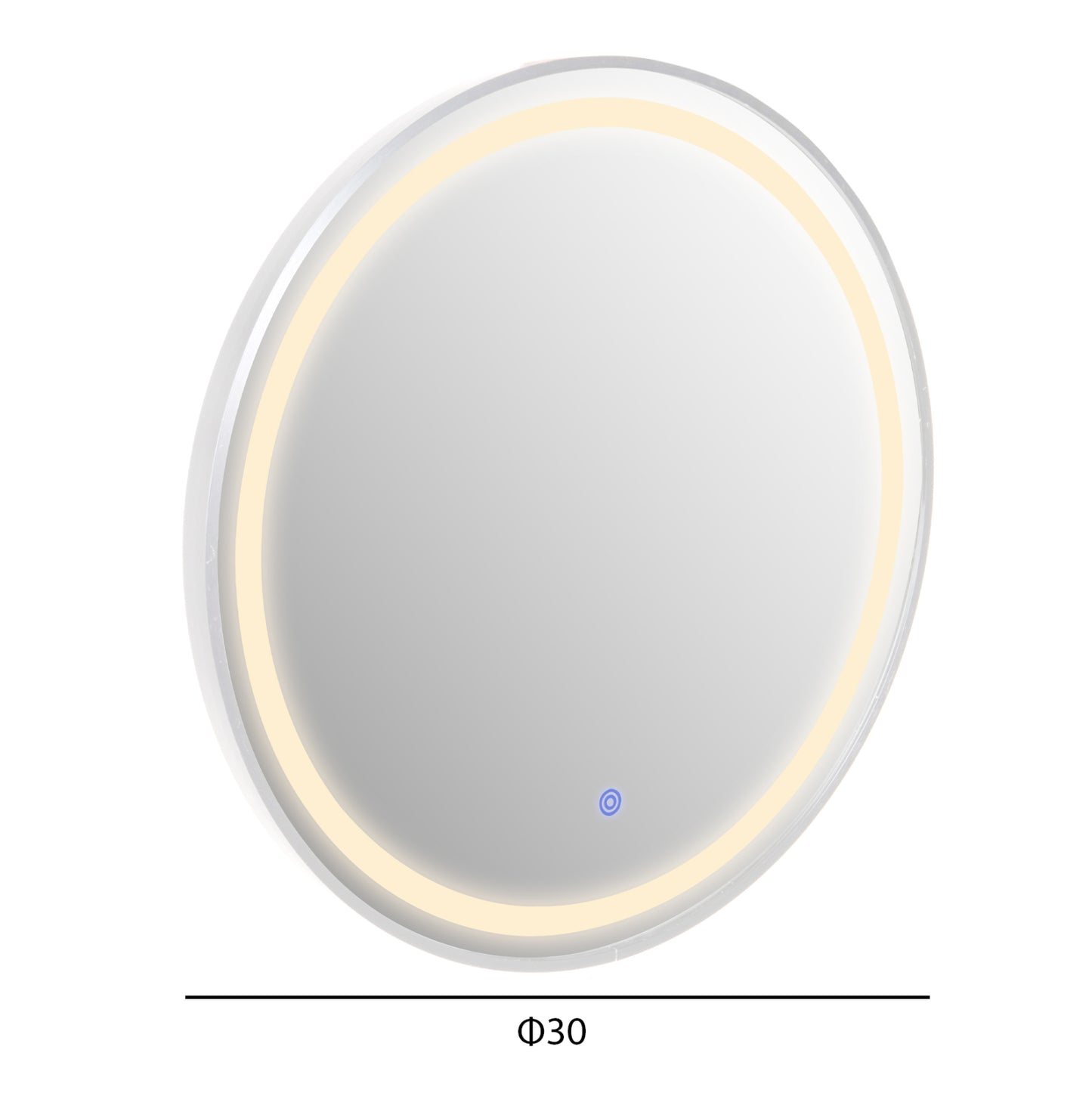 WALL MIRROR ROUND IMAGE HM9579.02 ALUMINUM IN WHITE--LED LIGHT Φ60x3cm.