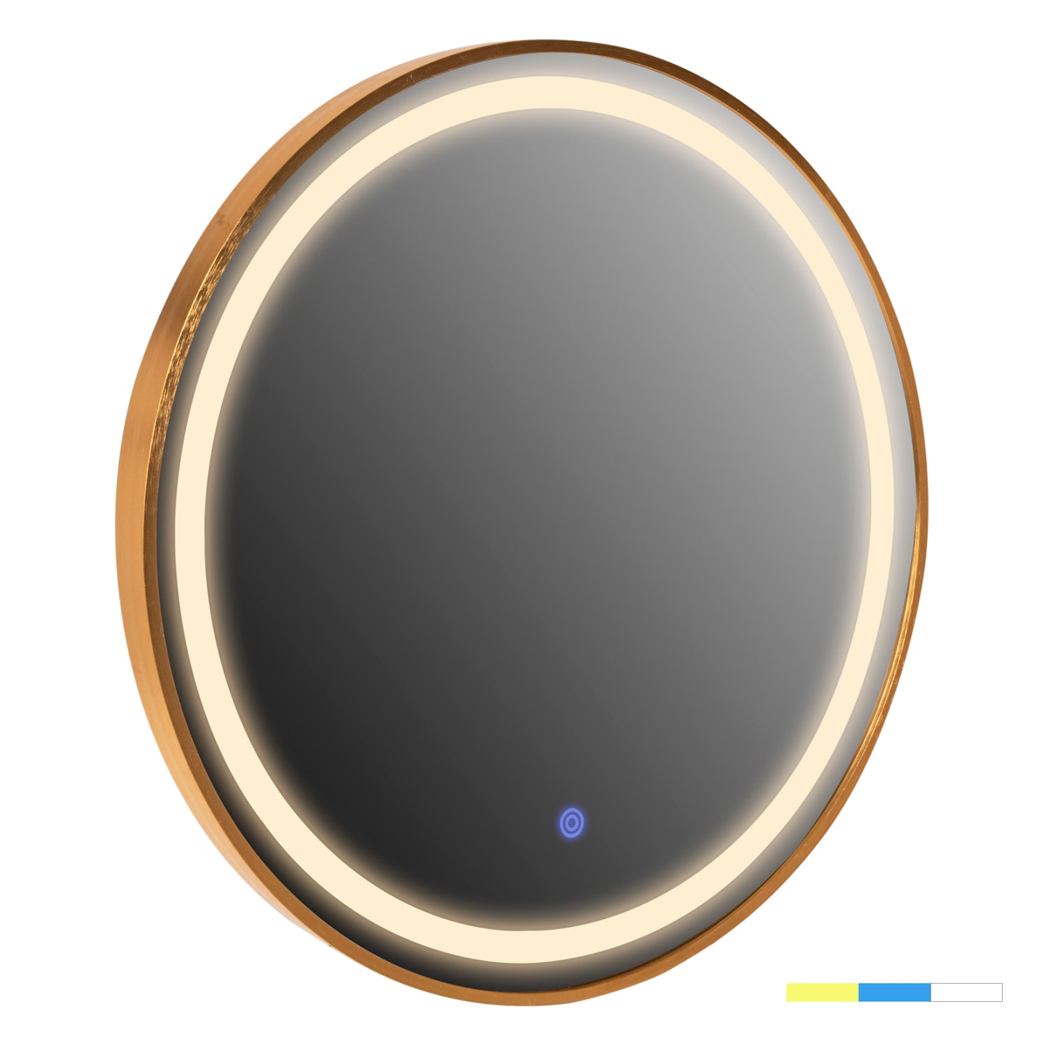 WALL MIRROR ROUND HM9580.30 ALUMINUM IN GOLD-LED LIGHT Φ60x3cm.