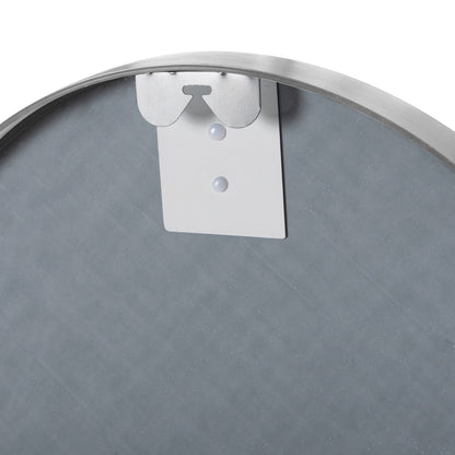 WALL MIRROR ROUND HM9582.40 ALUMINUM FRAME IN SILVER Φ50x3 cm.