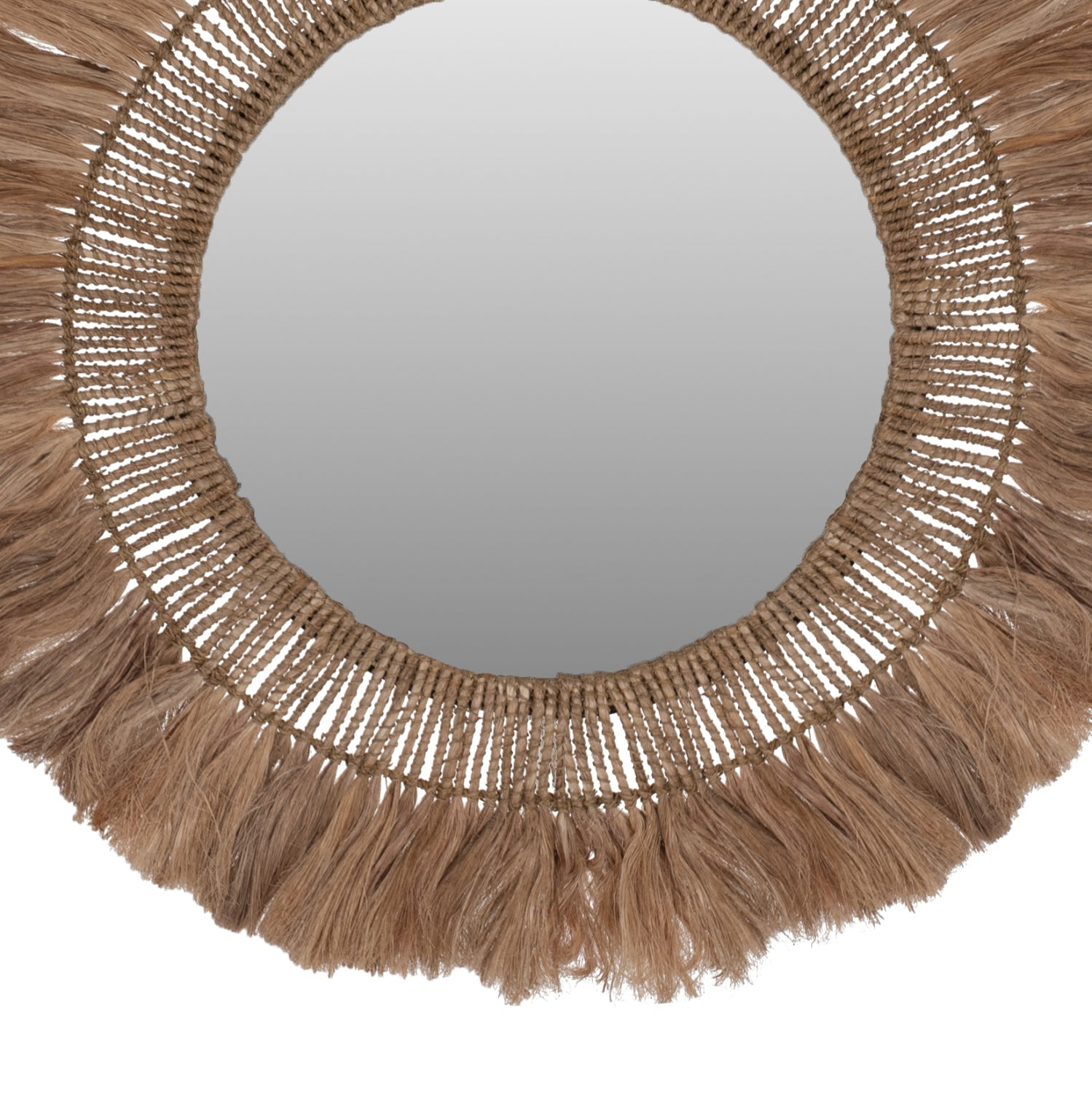 MIRROR ROUND WITH ABACA FIBER FRAME IN NATURAL COLOR 90x4x90Hcm.HM7736