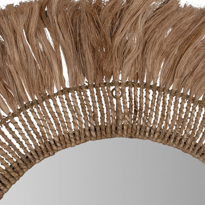 MIRROR ROUND WITH ABACA FIBER FRAME IN NATURAL COLOR 90x4x90Hcm.HM7736