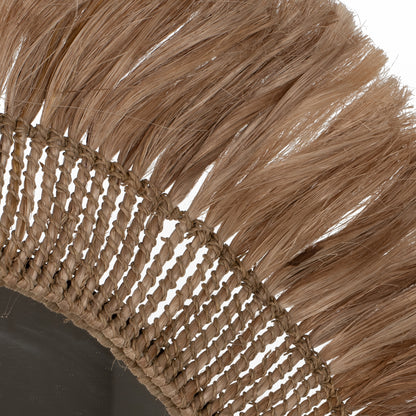 MIRROR ROUND WITH ABACA FIBER FRAME IN NATURAL COLOR 90x4x90Hcm.HM7736