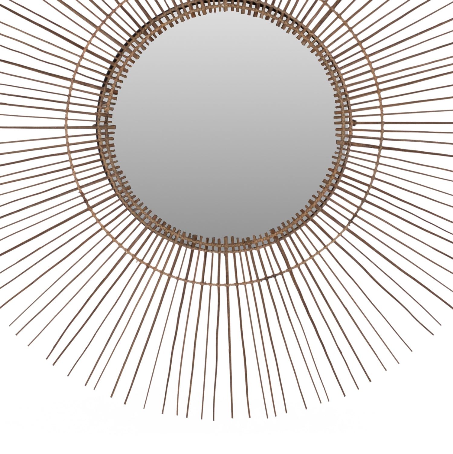 MIRROR ROUND WITH COCONUT STICKS FRAME IN NATURAL COLOR 120x4x120Hcm.HM7732